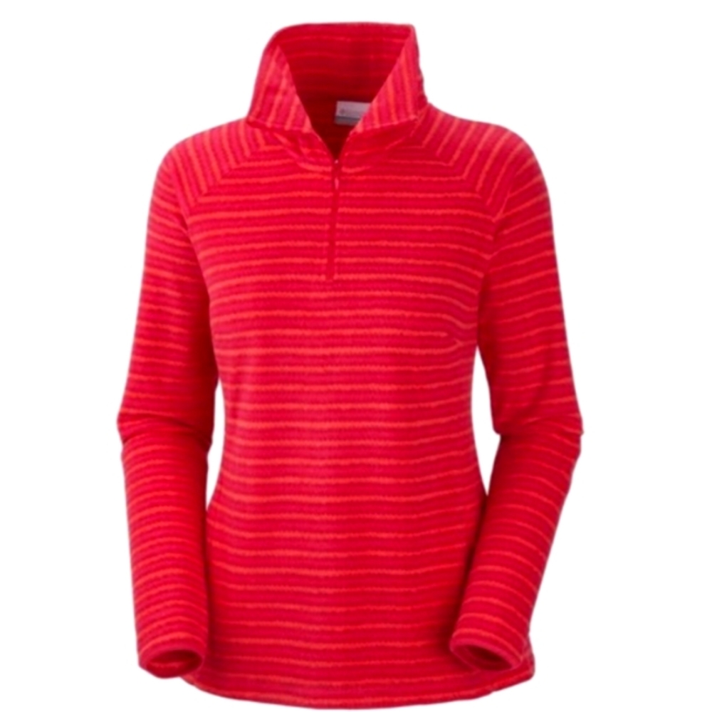 Columbia Glacial Fleece Striped Pink/Orange 1/4 Zip Top- Sz. Sm